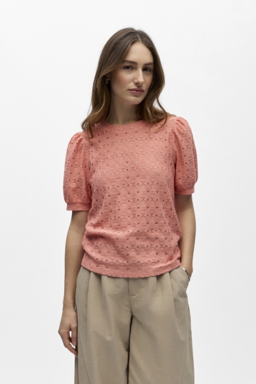 Object T-shirt OBJLAILA SS RE TOP NOOS 23045729 Lantana