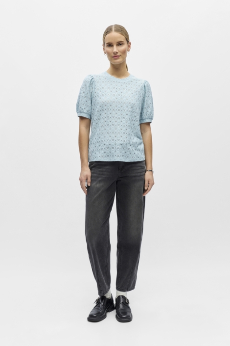 Object blauwe dames t-shirt | Model