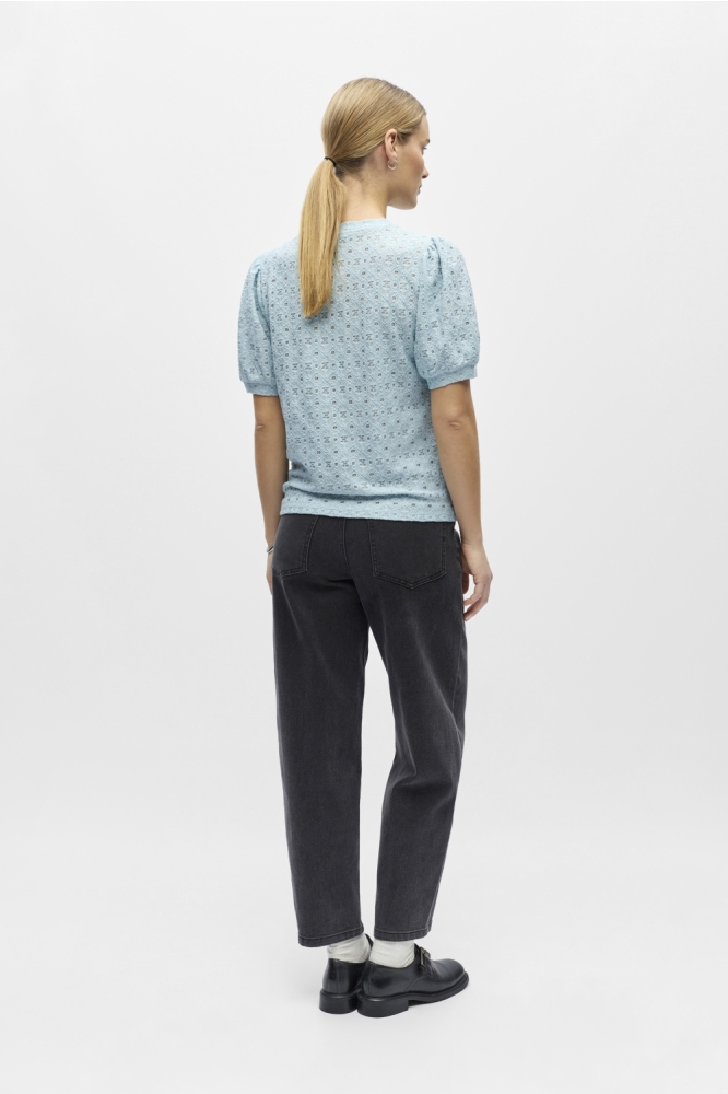 Object blauwe dames t-shirt | Model