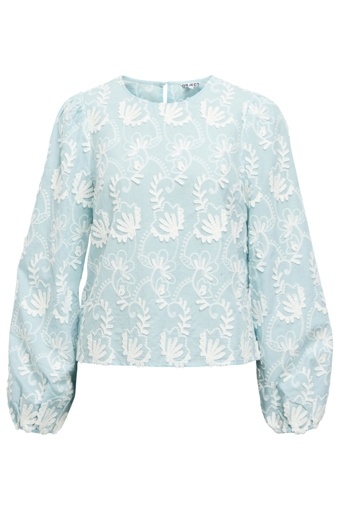 Object blauwe dames t-shirt | Vooraanzicht