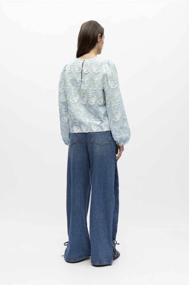 Object blauwe dames t-shirt | Model