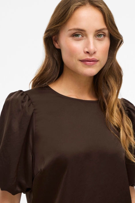 Vila bruine dames t-shirt | Close up
