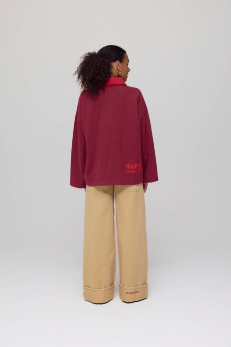 Harper & Yve bordeaux dames sweater | Model