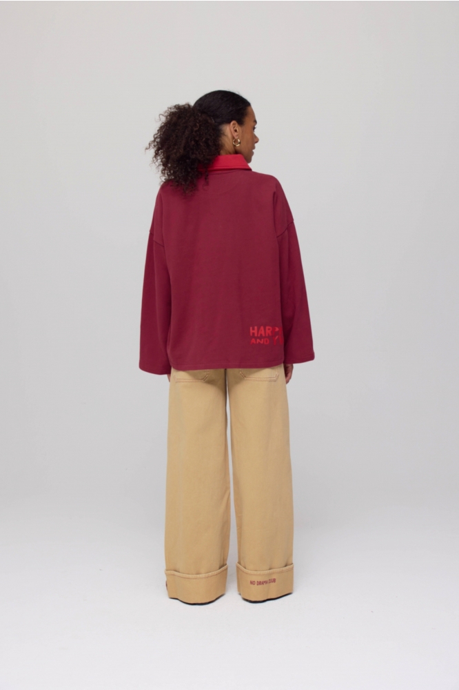 Harper & Yve bordeaux dames sweater | Model