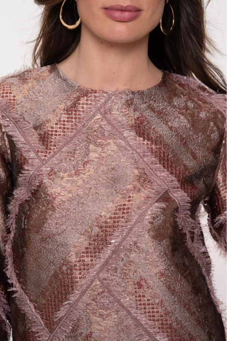 Geisha gouden dames blouse | Close up