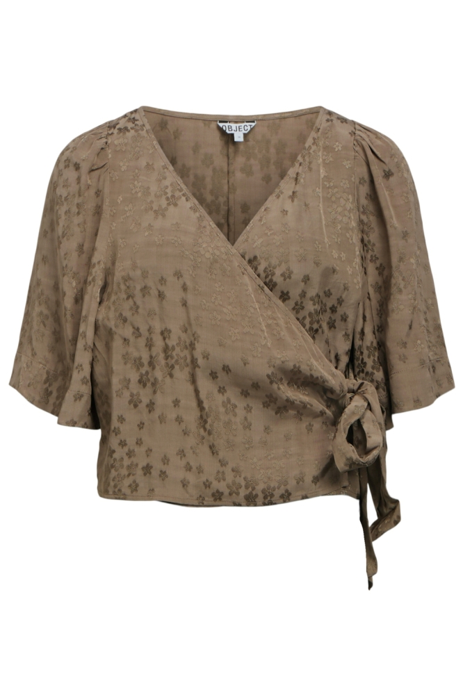 Object bruine dames blouse | Vooraanzicht