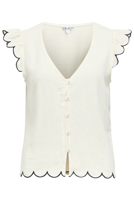Object beige dames blouse | Vooraanzicht