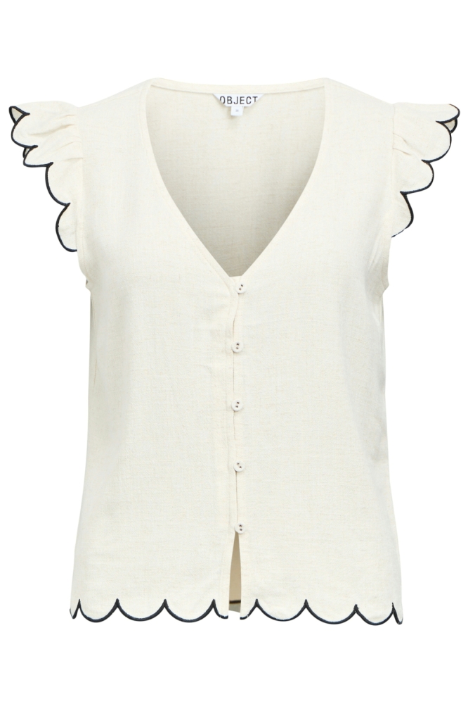 Object beige dames blouse | Vooraanzicht