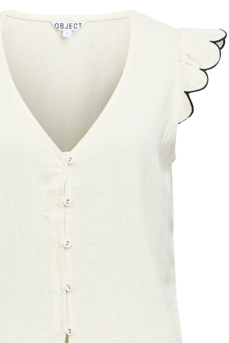 Object beige dames blouse | Close up