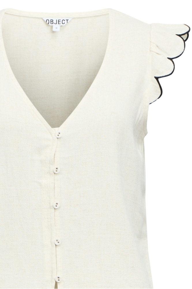 Object beige dames blouse | Close up