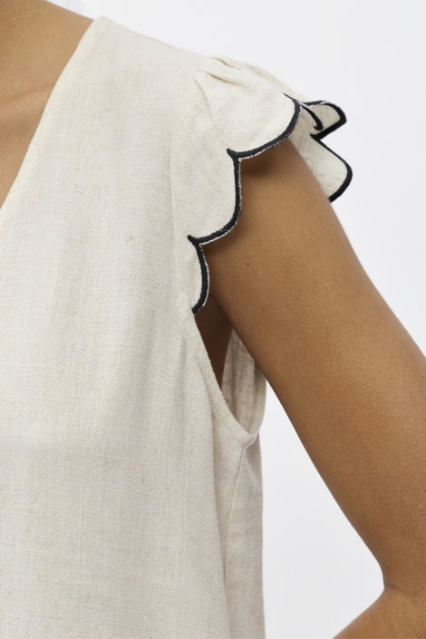 Object beige dames blouse | Close up