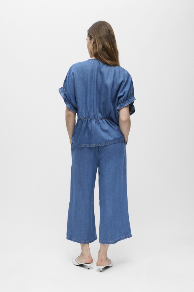 Object blauwe dames blouse | Model