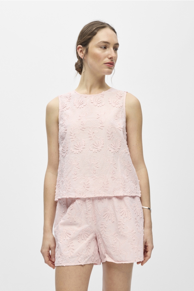 Object roze dames t-shirt | Model vooraanzicht