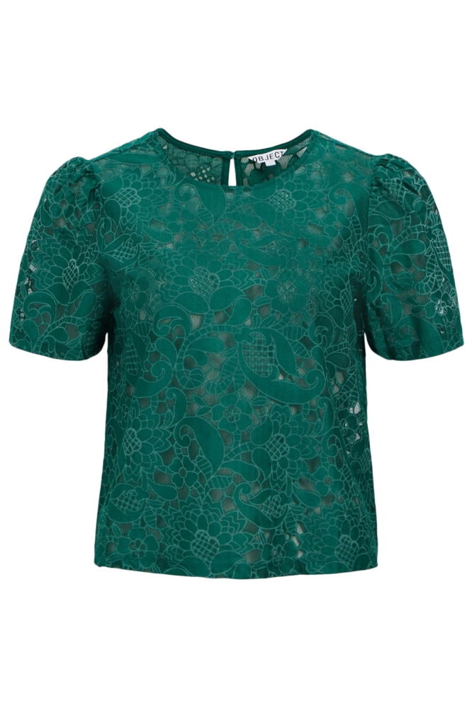Object groene dames blouse | Vooraanzicht