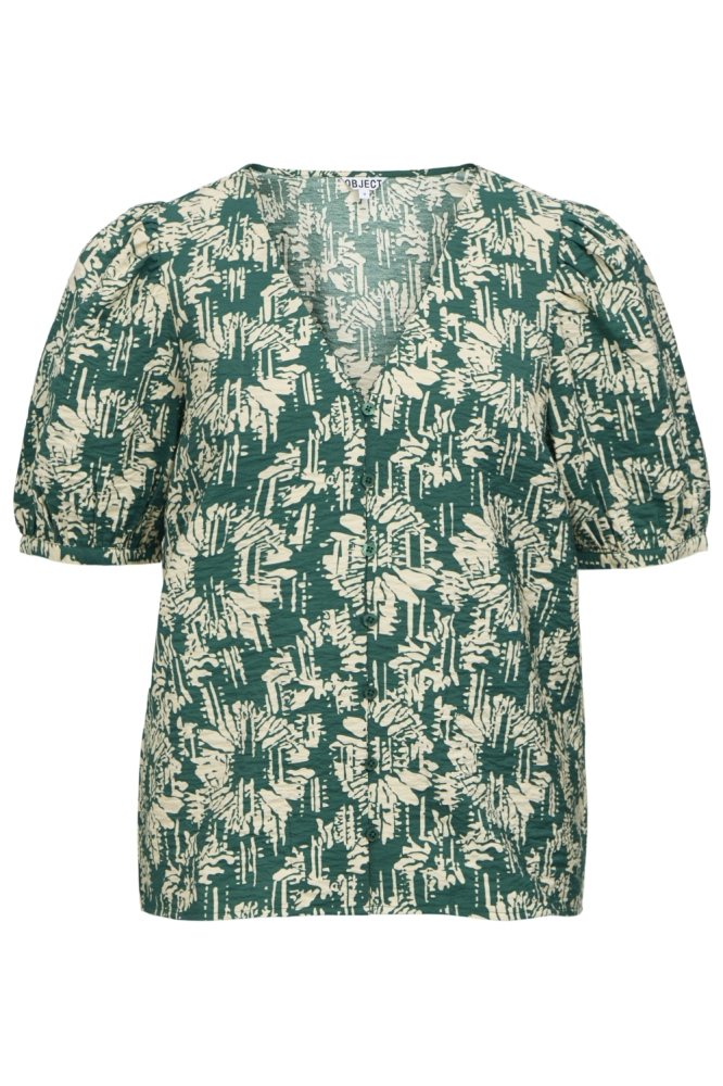 Object groene dames t-shirt | Vooraanzicht