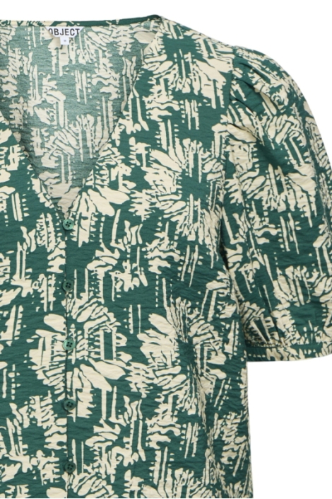 Object groene dames blouse | Close up