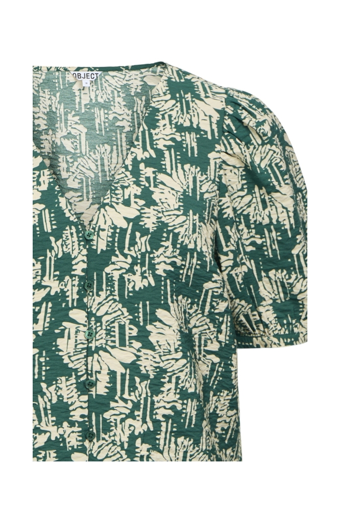 Object groene dames blouse | Close up