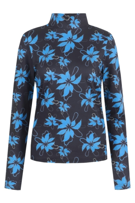 Fluresk blauwe dames t-shirt | Vooraanzicht