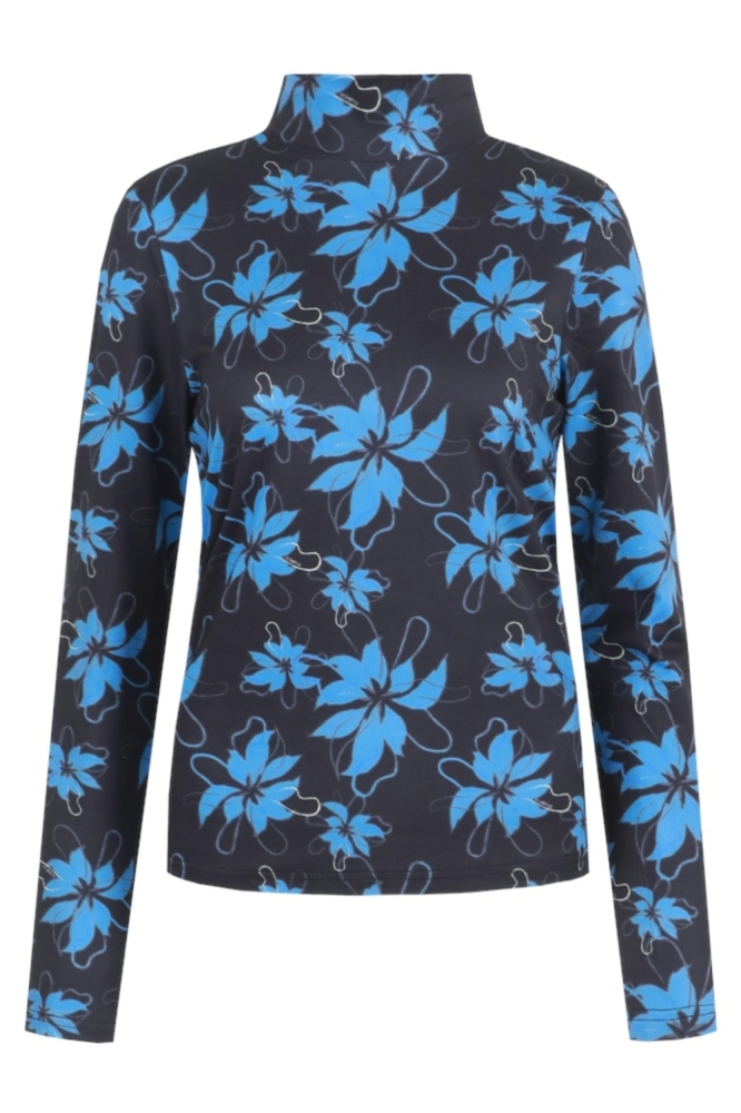 Fluresk blauwe dames t-shirt | Vooraanzicht