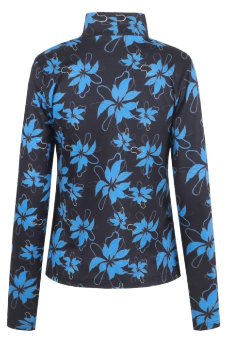 Fluresk blauwe dames t-shirt | Achteraanzicht