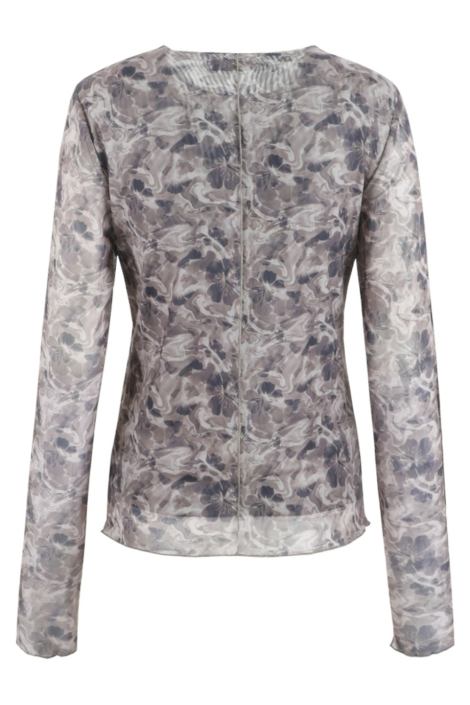 Fluresk grijze dames t-shirt | Achteraanzicht