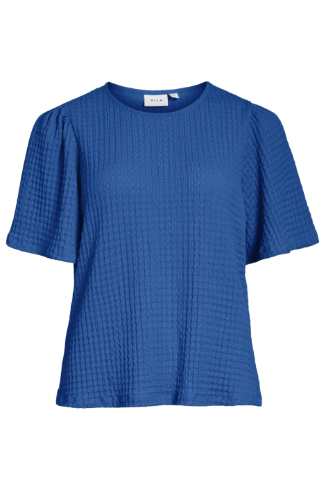 Vila blauwe dames t-shirt | Vooraanzicht
