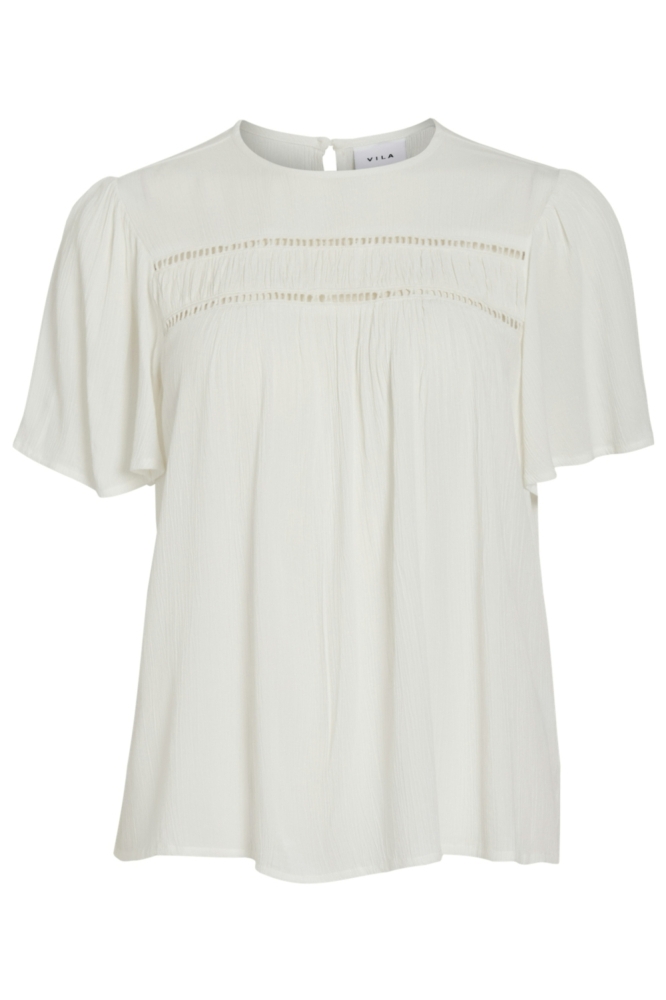Vila witte dames t-shirt | Vooraanzicht