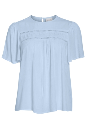 Vila T-shirt VICODY S/S TAPE TOP 14115290 Nantucket Breeze