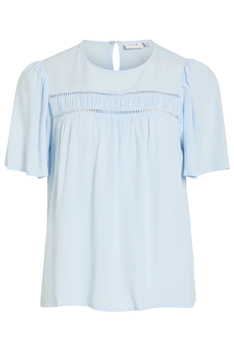 Vila blauwe dames t-shirt | Vooraanzicht