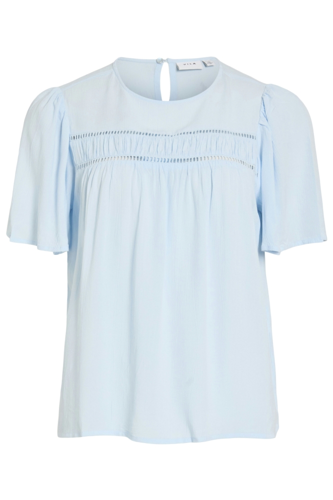 Vila blauwe dames t-shirt | Vooraanzicht