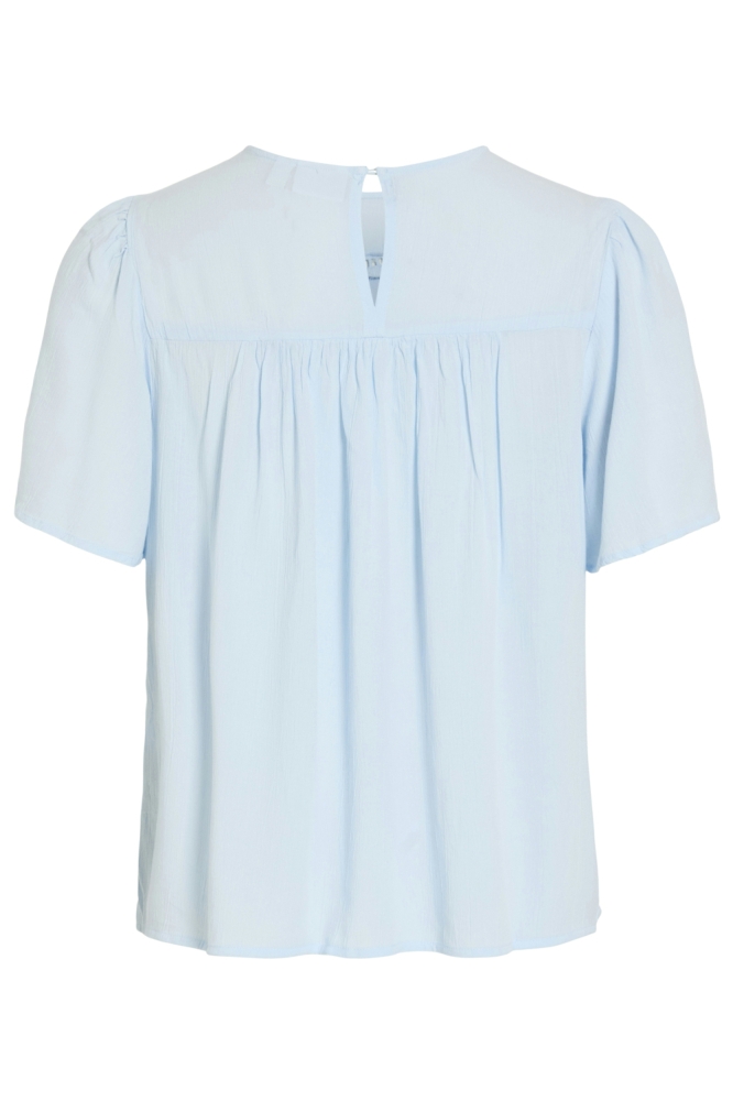 Vila blauwe dames t-shirt | Achteraanzicht