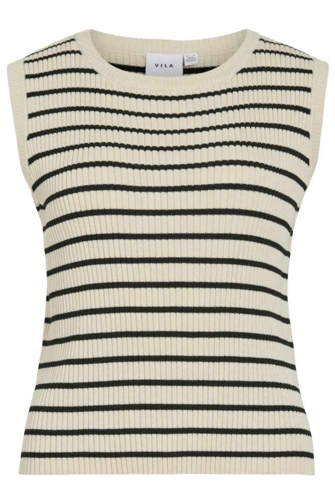 Vila beige dames top | Achteraanzicht