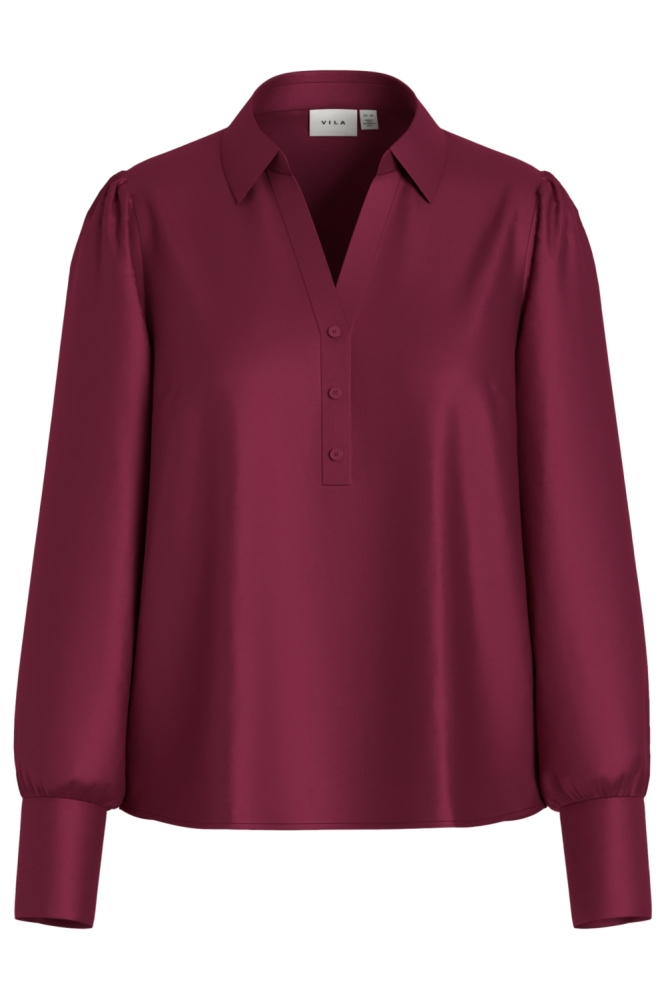 Vila bordeaux dames blouse | Vooraanzicht
