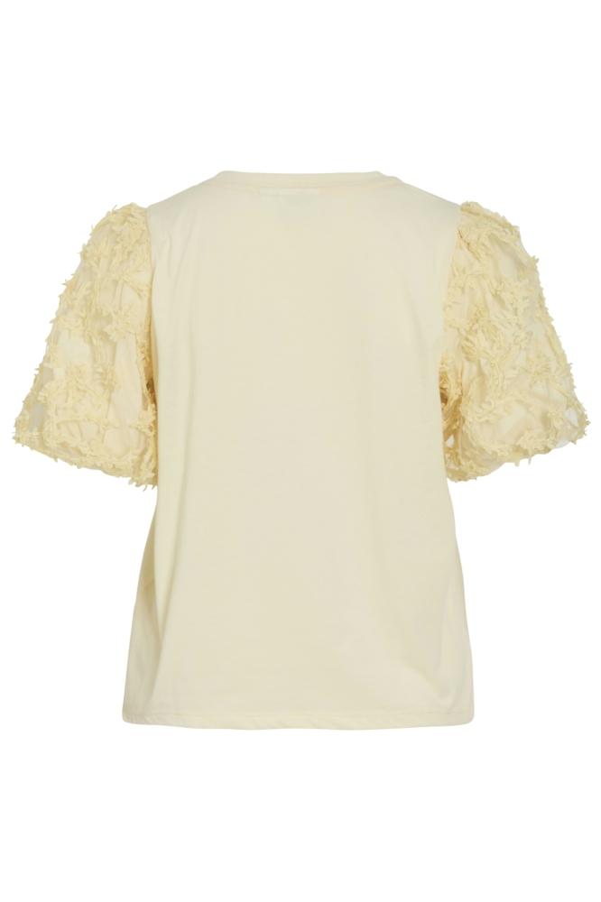 Vila gele dames t-shirt | Achteraanzicht