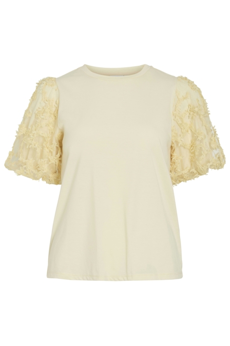 Vila gele dames t-shirt | Vooraanzicht