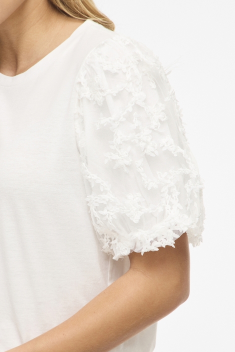 Vila witte dames t-shirt | Close up