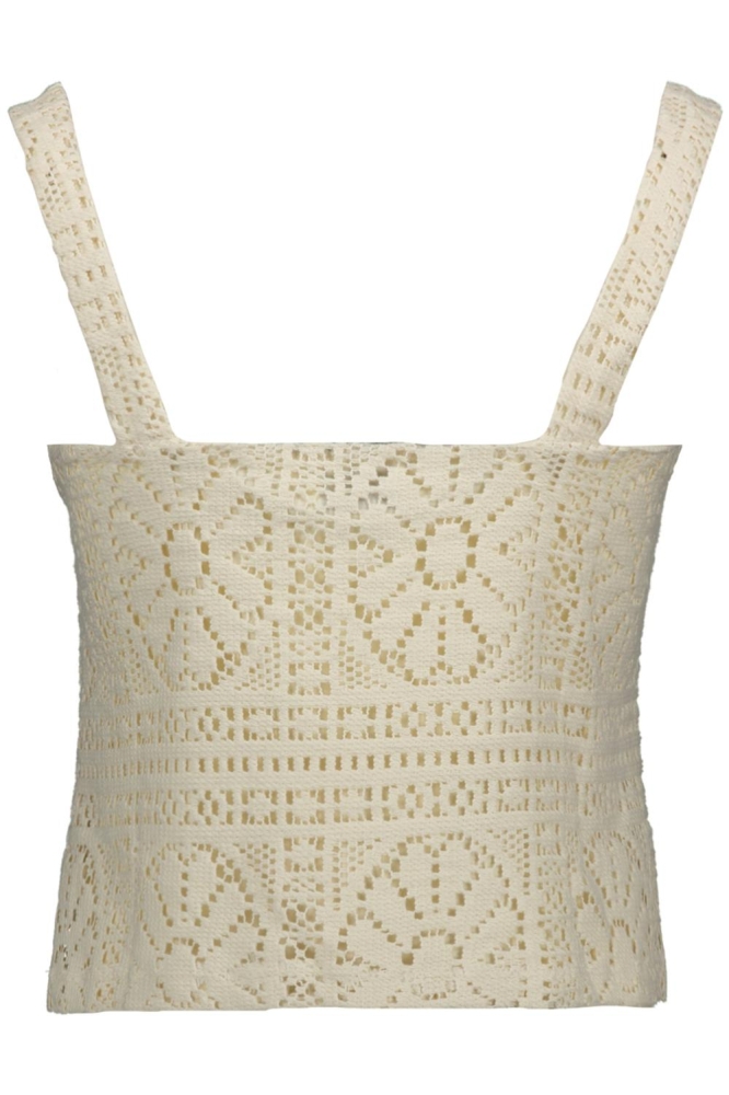 Vila beige dames top | Achteraanzicht