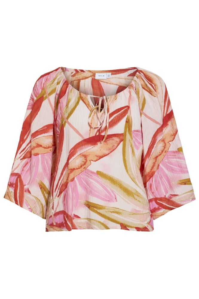 Vila beige dames blouse | Vooraanzicht