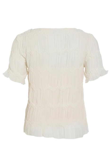 Vila ecru dames t-shirt | Achteraanzicht