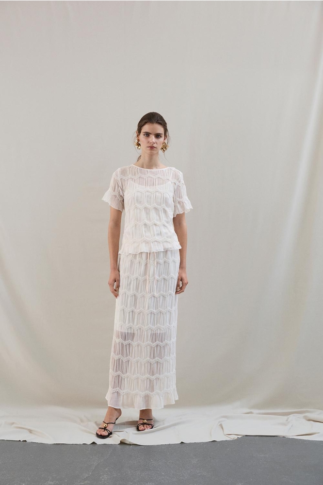 Vila ecru dames t-shirt | Model