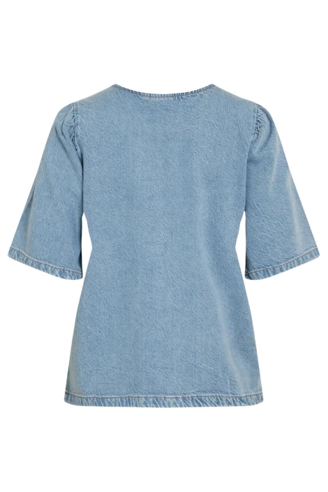 Vila blauwe dames t-shirt | Achteraanzicht