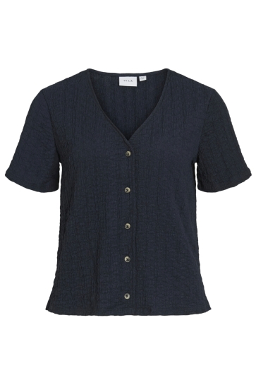 Vila Blouse VIRENKA V-NECK S/S SHIRT 14114331 Navy Blazer