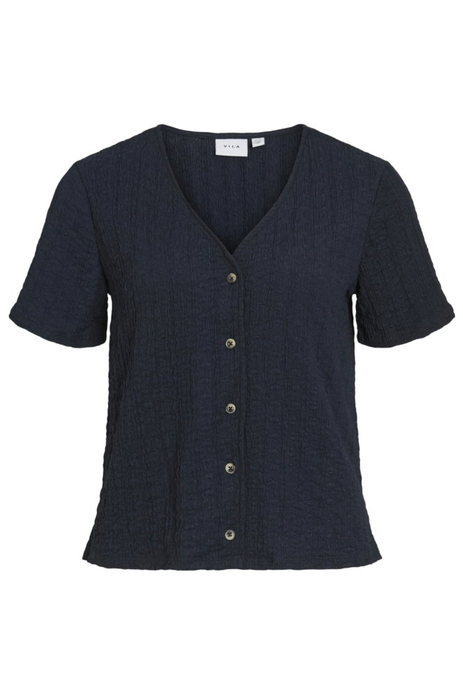 Vila blauwe dames blouse | Vooraanzicht