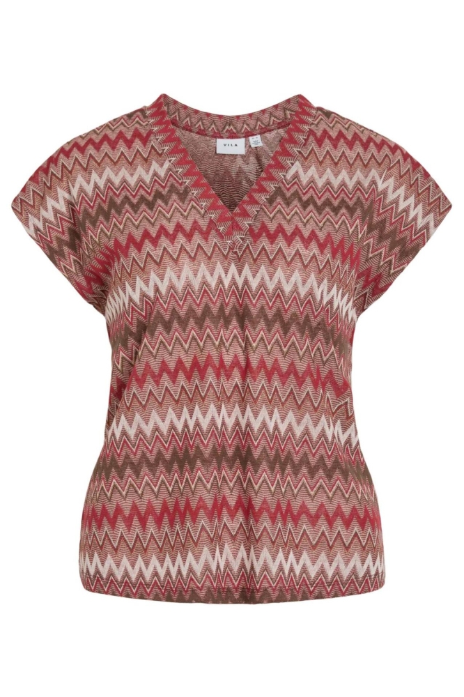 Vila rode dames t-shirt | Vooraanzicht