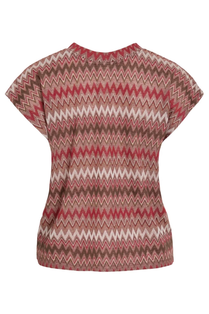 Vila rode dames t-shirt | Achteraanzicht