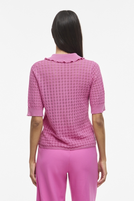 Vila roze dames t-shirt | Model achteraanzicht