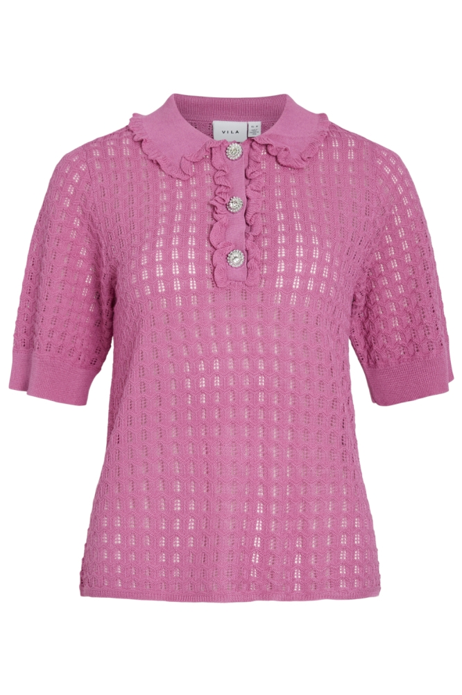 Vila roze dames t-shirt | Vooraanzicht