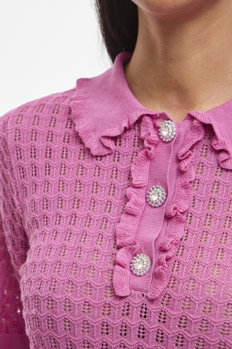 Vila roze dames t-shirt | Close up