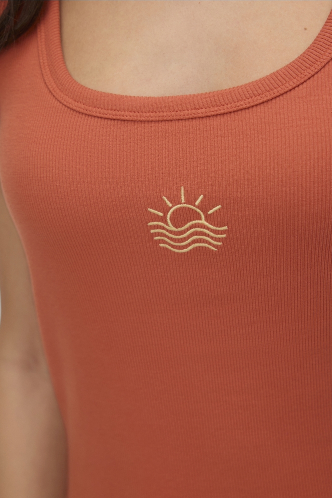 Vero Moda oranje dames top | Kleurstaal