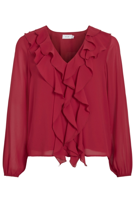 Vila rode dames blouse | Vooraanzicht